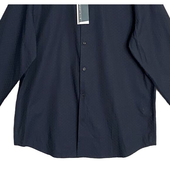 Perry Ellis Dress Shirt Men's XLT Big & Tall Cotton Long Sleeve Dk Sapphire NEW - Picture 4 of 13